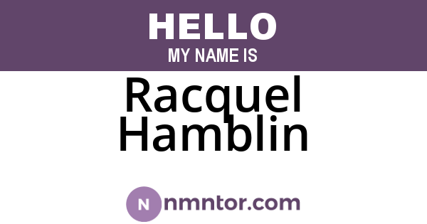Racquel Hamblin
