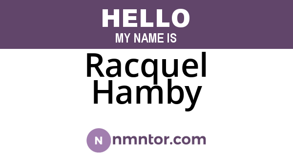 Racquel Hamby