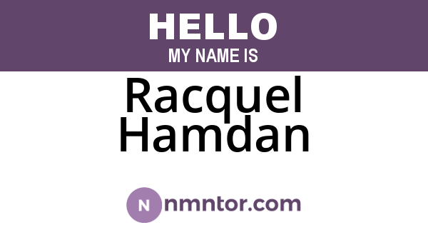 Racquel Hamdan