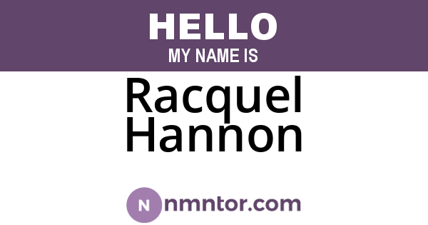 Racquel Hannon
