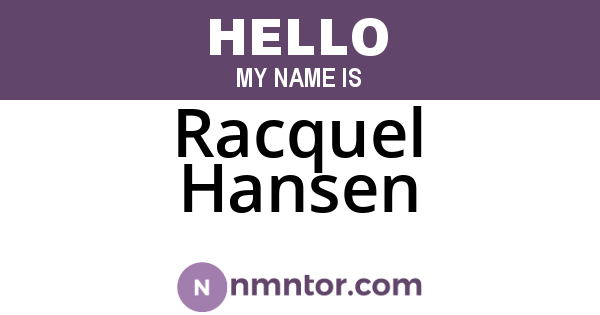 Racquel Hansen