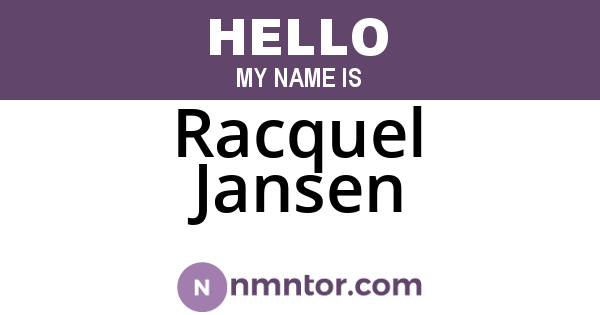 Racquel Jansen