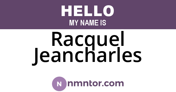 Racquel Jeancharles