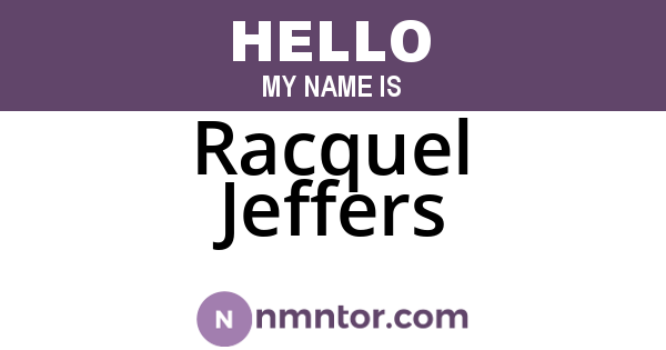Racquel Jeffers