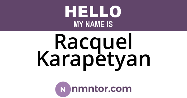 Racquel Karapetyan