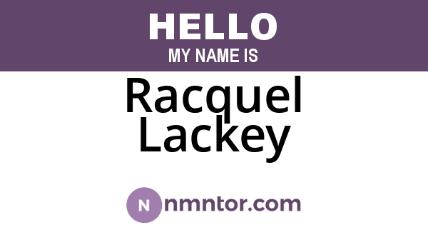 Racquel Lackey