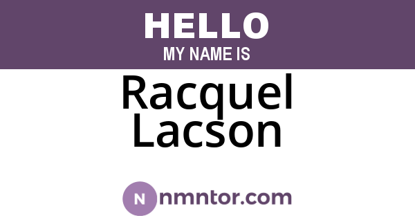 Racquel Lacson