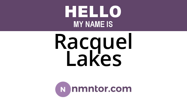 Racquel Lakes