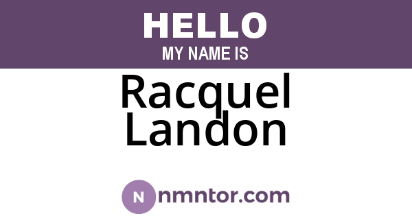 Racquel Landon