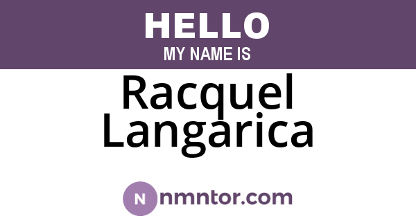 Racquel Langarica