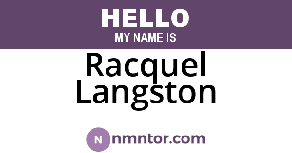 Racquel Langston