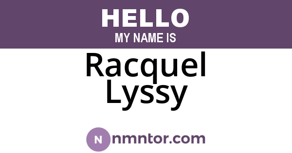 Racquel Lyssy