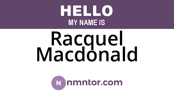 Racquel Macdonald
