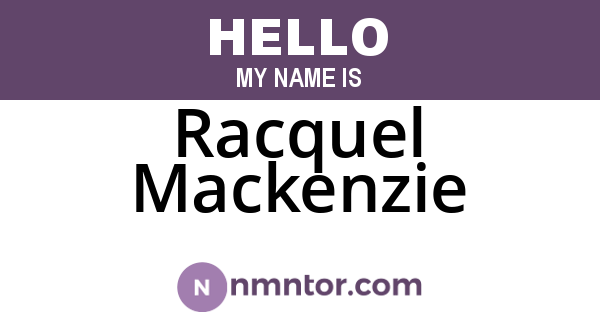 Racquel Mackenzie