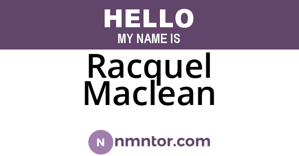 Racquel Maclean