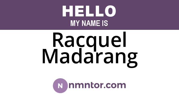 Racquel Madarang