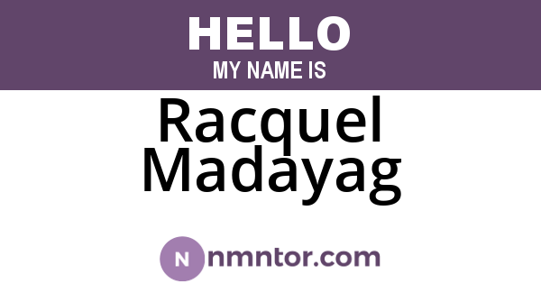 Racquel Madayag