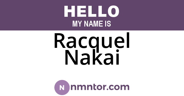 Racquel Nakai