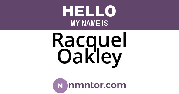 Racquel Oakley