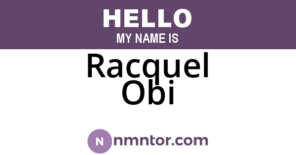 Racquel Obi