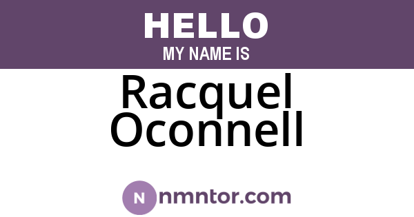 Racquel Oconnell