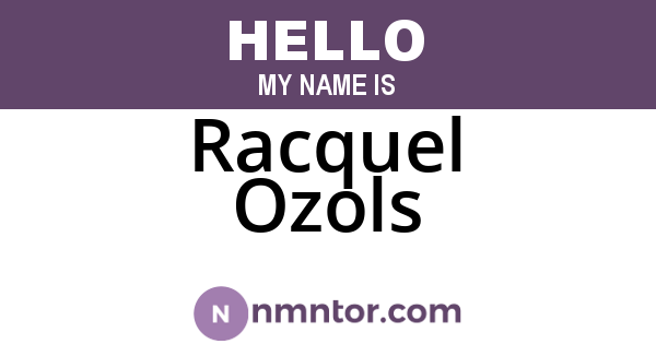 Racquel Ozols