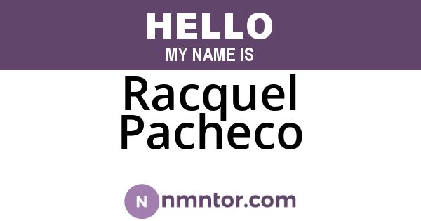 Racquel Pacheco