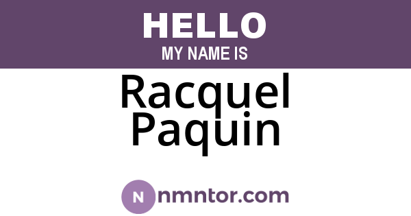 Racquel Paquin