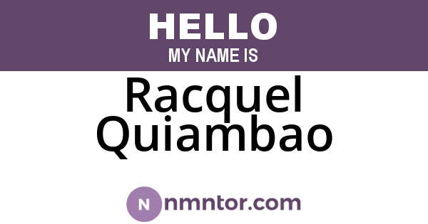 Racquel Quiambao