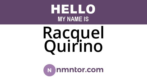 Racquel Quirino