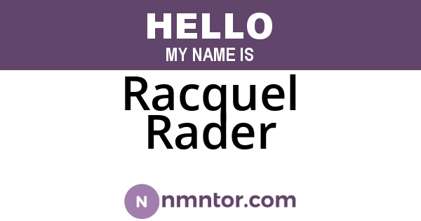 Racquel Rader