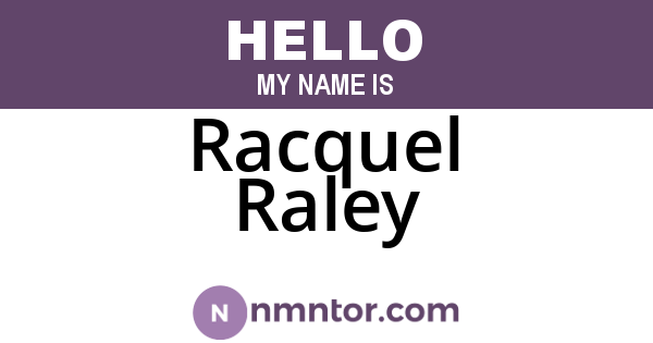 Racquel Raley