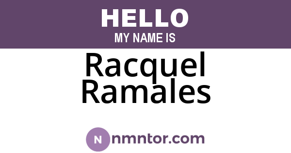 Racquel Ramales