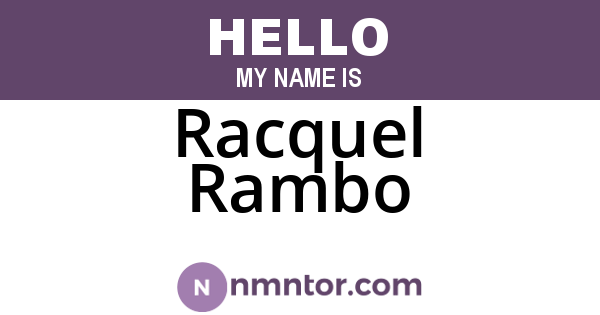 Racquel Rambo