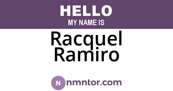 Racquel Ramiro
