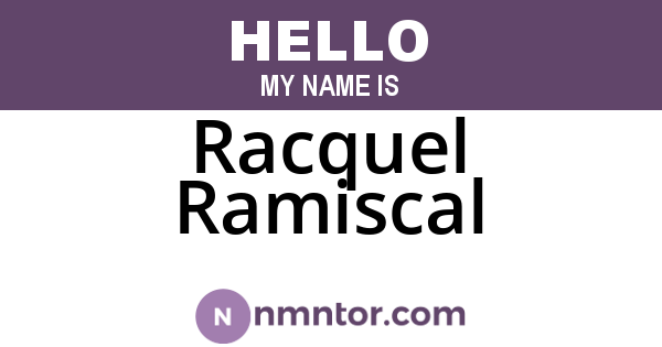 Racquel Ramiscal