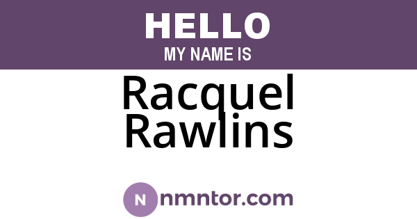 Racquel Rawlins