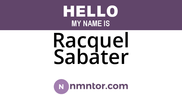 Racquel Sabater