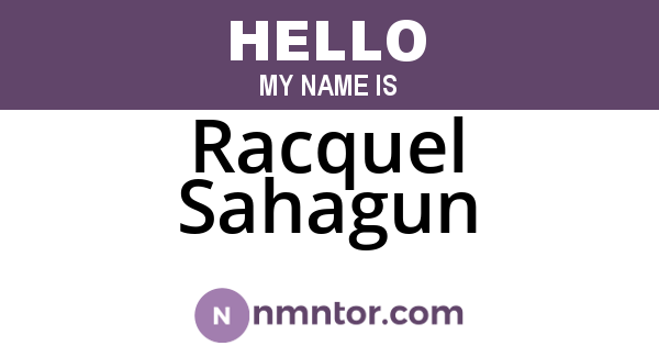 Racquel Sahagun