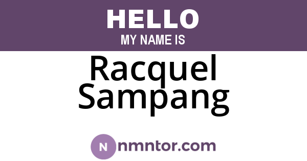 Racquel Sampang