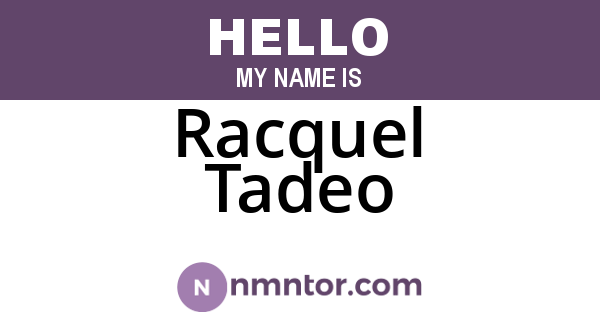 Racquel Tadeo