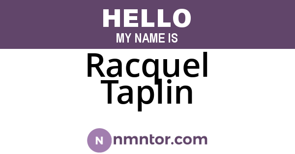 Racquel Taplin