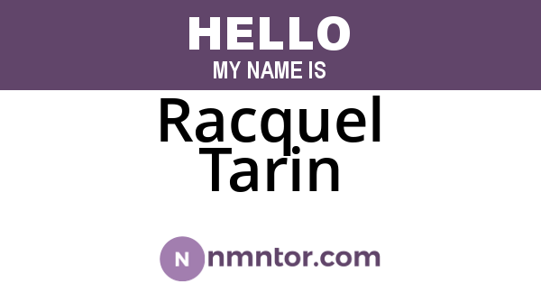 Racquel Tarin