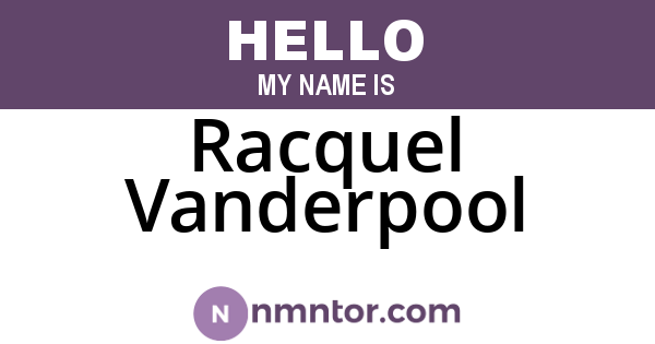Racquel Vanderpool