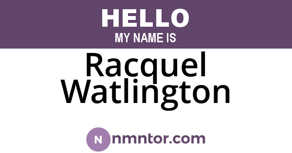 Racquel Watlington