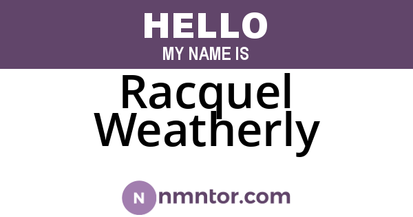 Racquel Weatherly