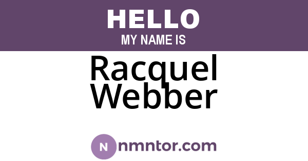 Racquel Webber