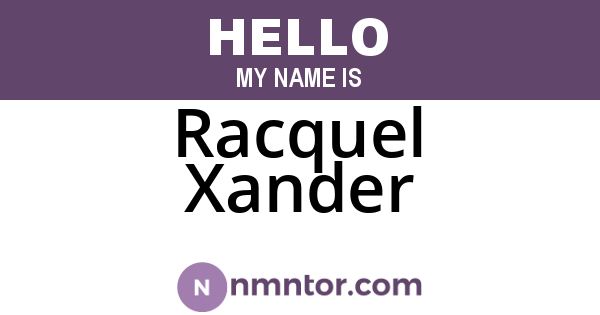 Racquel Xander