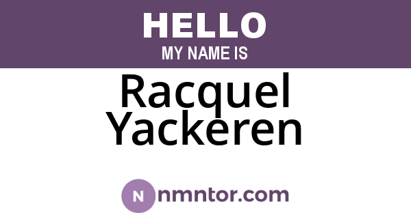 Racquel Yackeren
