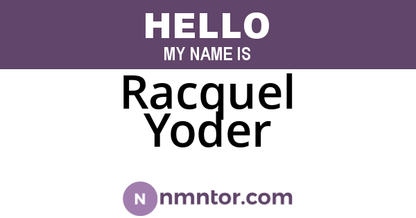 Racquel Yoder